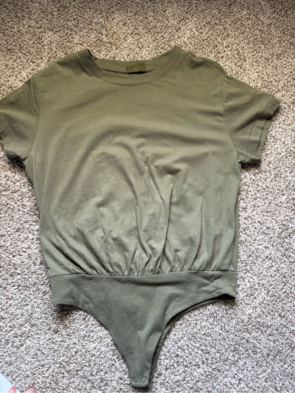 nuuds Olive Green Short Sleeve Bodysuit